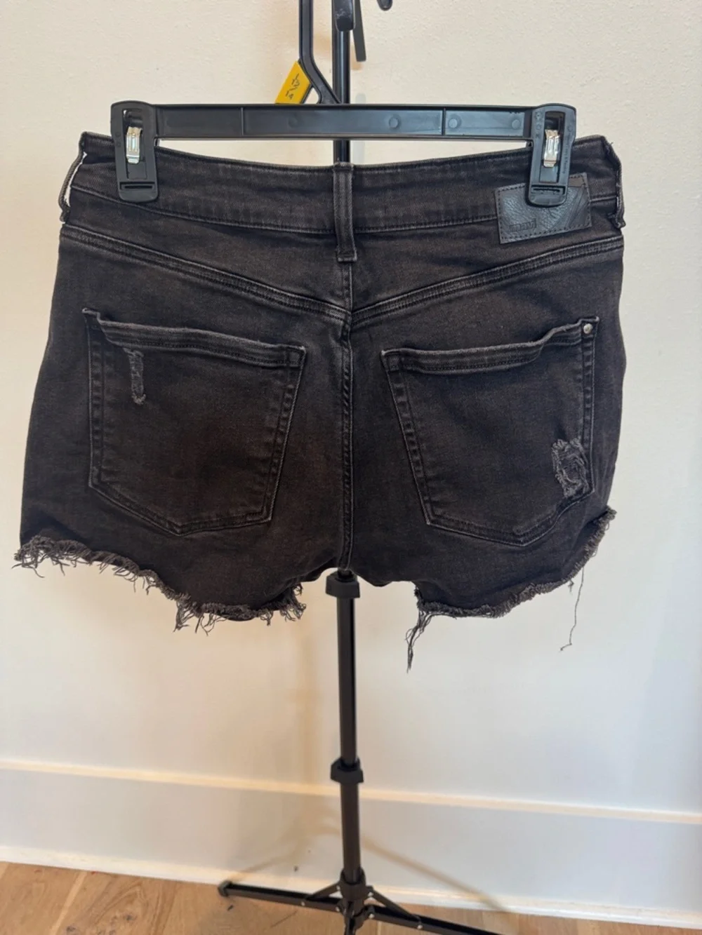 Mavi Black Distressed Denim Short Shorts
